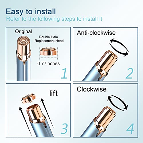 Generation 2 Replacement Heads for Flawless Finishing Touch Hair Removal Tool for Women, Double Ring Blades for Gen 2 Device Old Flawless, 6 Count