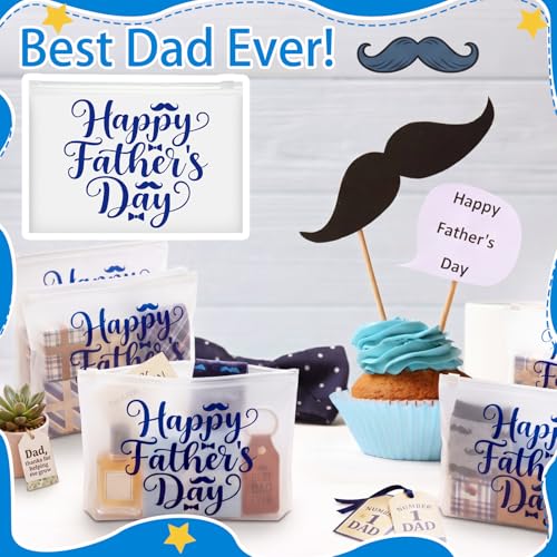 Kacctyen 150 Pcs Happy Father's Day Waterproof Cosmetic & Toiletry Bags Bulk Gifts for Dad