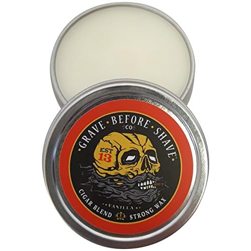 Grave Before Shave Fisticuffs Cigar Blend Strong Hold Mustache Wax 1 OZ. Tin
