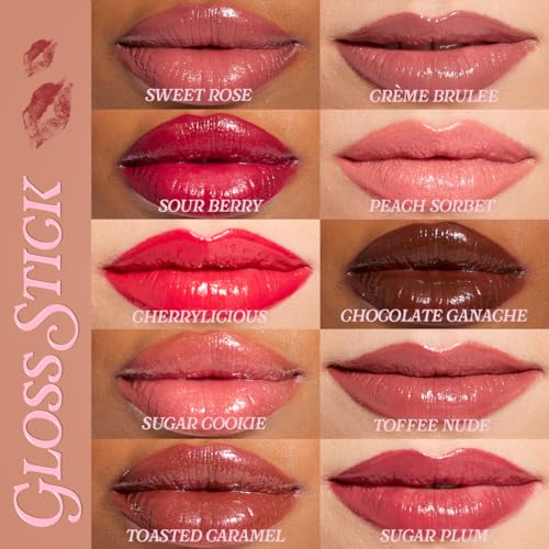 Revolution Beauty London, Pout Lip Gloss Stick, Pigmented High-Shine Formula with Hyaluronic Acid & Vitamin E, Vegan & Cruelty-Free, Shimmer Peach Sorbet Nude, 0.1 fl oz