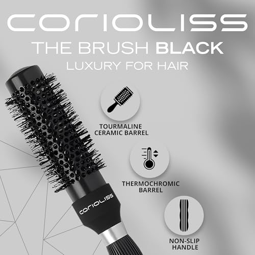 Hair Roller Brush for Women - 33mm Ceramic Tourmaline Styling Tool - Short Hair & Precise Styling