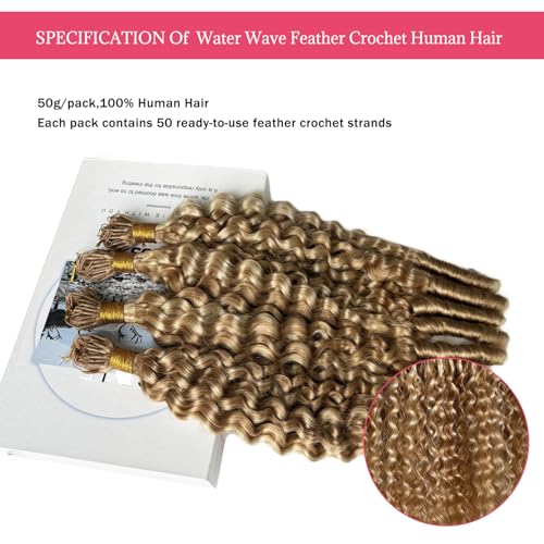 24 Inch Ombre Honey Blonde to Bleached Blonde Human Hair Bundles Knotless Crochet Hair - Lightweight & Reusable
