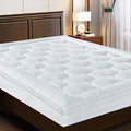 Queen Size Mattress Topper Pillow Top Mattress Cover Quilted Fitted Protector 8-21" Deep Pocket White