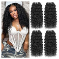 14 14 16 16 Inch Curly Hair Bundles - Natural Black 4-Pack Kinky Curly Human Hair Extensions