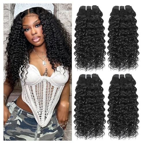 14 14 16 16 Inch Curly Hair Bundles - Natural Black 4-Pack Kinky Curly Human Hair Extensions