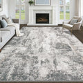 Aoyaomi 8x10 Grey Abstract Washable Area Rug for Living Room & Bedroom