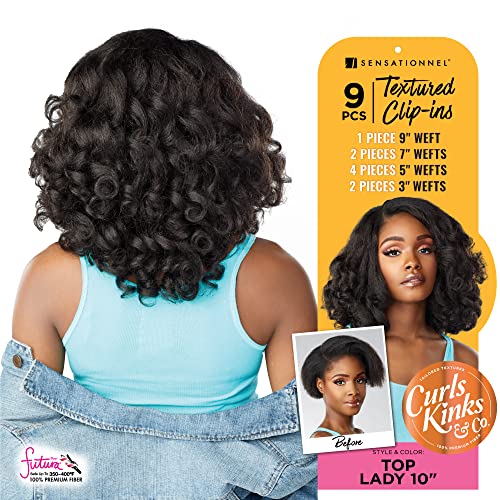 Sensationnel Curls & Kinks Clip-In Hair Extensions 10 Inch 1B OffBlack