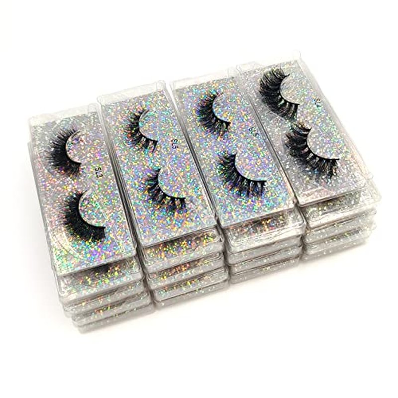12mm Faux Mink Lashes 10 pairs Natural Thick Lashes Pack Fluffy Wholesale Fales Eyelashes