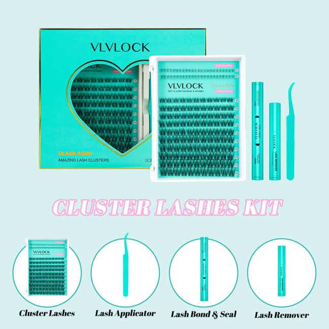 DIY Lash Clusters Kit with Clear Band & Bottom Lashes - Ivy Kit