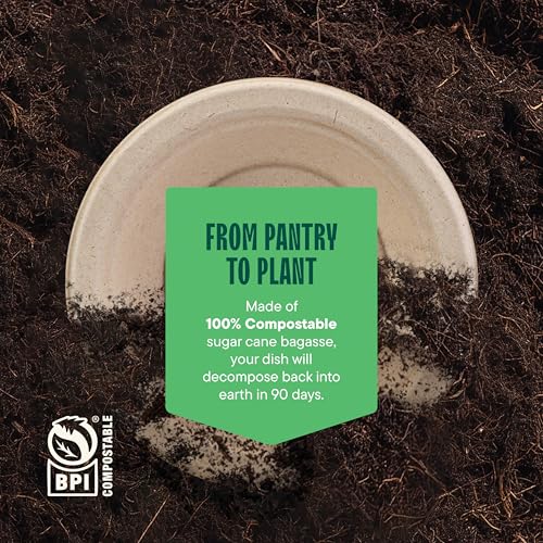 Stack Man 1000 Count 12 oz Compostable Sugarcane Bowls – 100% Unbleached Heavy-Duty, Natural Brown