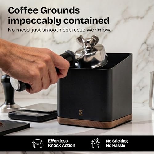 Steel Espresso Knock Box with Lid 1L - Heavy-Duty Coffee Puck Container