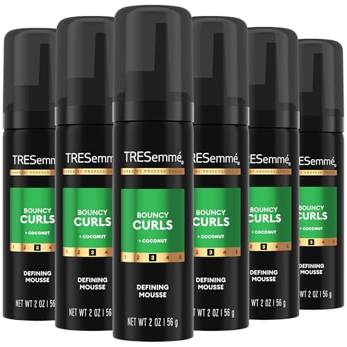Travel-Size Hair Mousse for Curly Hair - 6-Pack Bouncy Curls with Coconut Oil