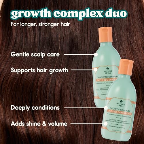 Nature Spell Hair Growth Shampoo & Conditioner Set - Nourishing & Strengthening, 10.14 Fl Oz x2