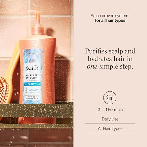 Suave Micellar Infusion 2-in-1 Shampoo & Conditioner Set - 28 Fl Oz Pack of 2