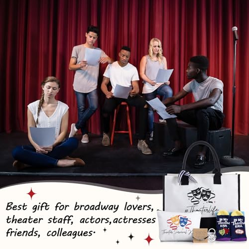 Theater Gift Set for Women Drama Christmas Actor Gift with Tote Socks Keychain & Bracelet