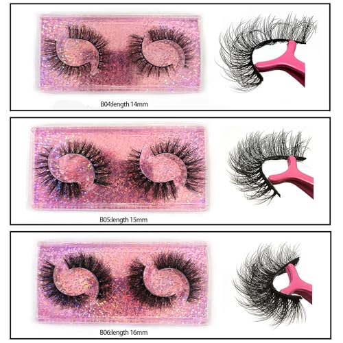 40 Pairs Fluffy False Eyelashes Bulk 10 Styles 12-15mm Natural Look Reusable