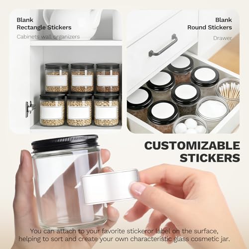 Clear Glass Jars with Metal Lids 8oz - 24 Pack, Candle Making & Storage