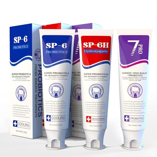 Probiotic Toothpaste Set with Whitening & Fresh Breath - Fluoride-Free, Deep Cleaning, Enamel Safe