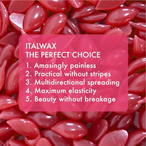 Hard Wax Beads for Hair Removal - Rose Scented, 2.2 lb - Medium-Long Setting, Stripless, Coarse Hair, Large Areas, Made in Italy