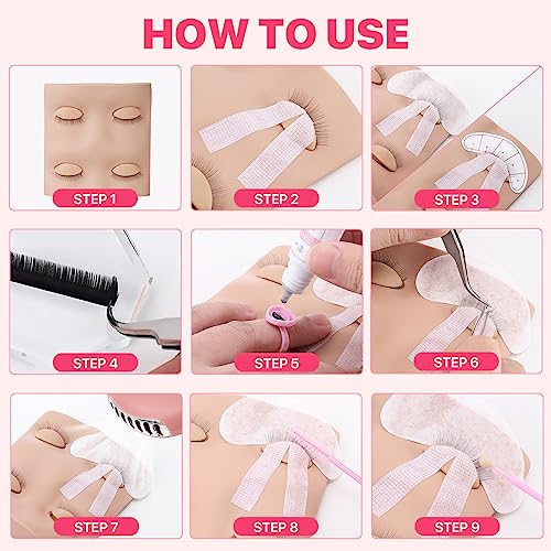 Eyelash Extension Practice Kit with Mannequin Head and Tools - 225 PCS
