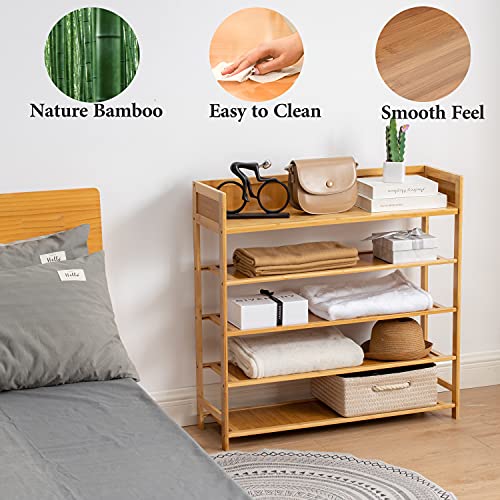 Nature 5-Tier Bamboo Shoe Rack Organizer - 31.40''L Entryway Storage