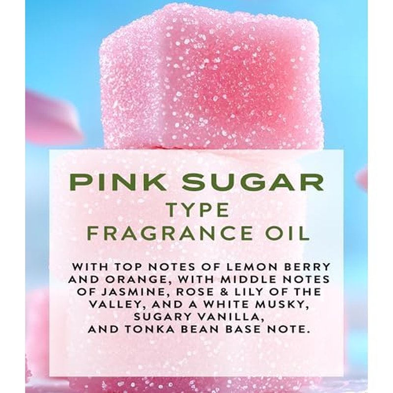 Botanical Beauty PINK SUGAR FRAGRANCE OIL ROLL-ON 0.338 FL OZ (10 ML) Rollerball Perfume, Alcohol-Free, Long Lasting