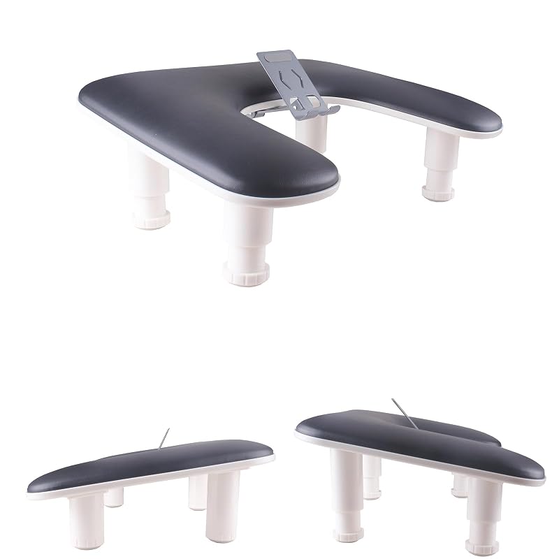 Manicure Arm Rest with 360° Rotating Phone Holder – Black (Variation: Black)