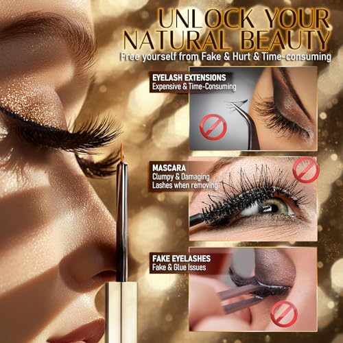 Eyelash Growth Serum for Lash Enhancing: 5ml Natural Power Booster Formula ? Advanced Enhancer for Thicker, Longer Lashes ? Gentle and Vegan (0.17 Fl Oz (Pack of 1), Fragrance Free)