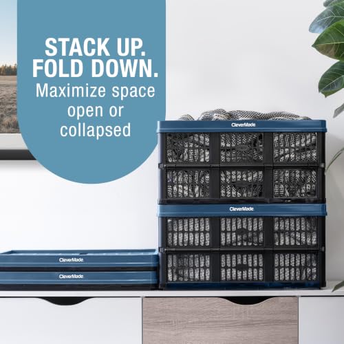Collapsible Storage Crate 45L Ocean Pack of 3 Eco-Friendly Utility Bins