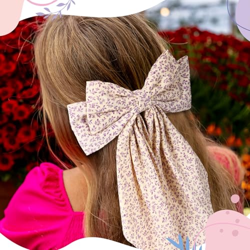 Large Satin Hair Bows Bulk - Floral Hair Accessories for Women, 25 Pieces
