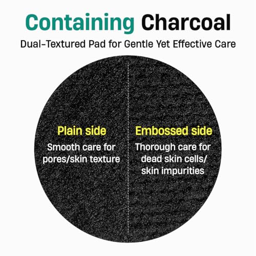 DERMATORY Salicinic Pore Clear Black Pad for Pore Refining with BHA Salicylic Acid, Infused with 5% Charcoal (in fabric only), Facial Exfoliant for Blackheads, Dual-Textured, Korean Skin Care