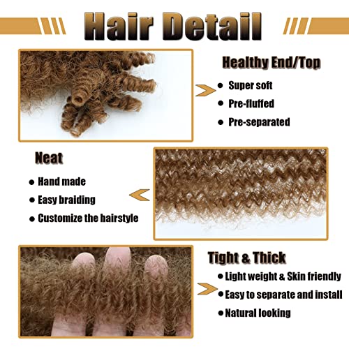8 Pack 24 Inch Dark Brown Afro Spring Twist Hair for Soft Locs - Marley & Braiding Styles