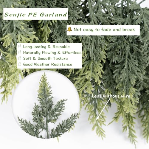 9FT Artificial Cedar Garland for Christmas Decoration - 2 Pack - Real Touch