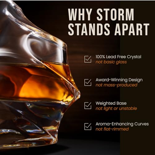Japanese Crystal Whisky Decanter 750ml - Storm-Inspired Lead-Free Glass Gift for Men