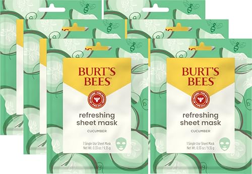 Burt's Bees Refreshing Cucumber Sheet Mask, 6 Pack