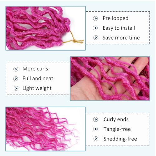 Pink Goddess Locs Crochet Hair 18 Inch Faux Locs for Black Women