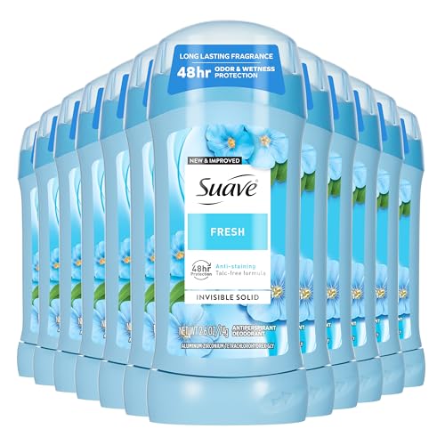 Suave Invisible Women’s Antiperspirant Deodorant Stick - Fresh, 48-Hour Protection, Sensitive Skin, 2.6 oz - Bulk Pack