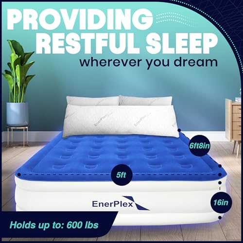 EnerPlex Queen Air Mattress with Built-In Pump, 13-Inch Raised Inflatable Bed - Queen / 13 Inches