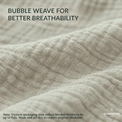 King Size Cotton Muslin Blanket - Fog, 4-Layer, All-Season, 92 x 108 inches