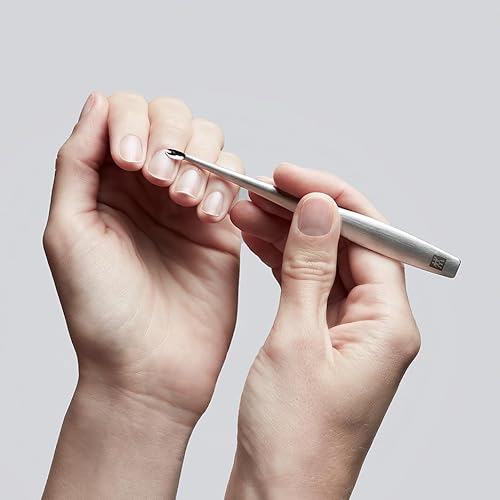 ZWILLING Cuticle Knife with V Blade (for manicures and pedicures, stainless steel), Frosted, Premium, Silver, 5 inch