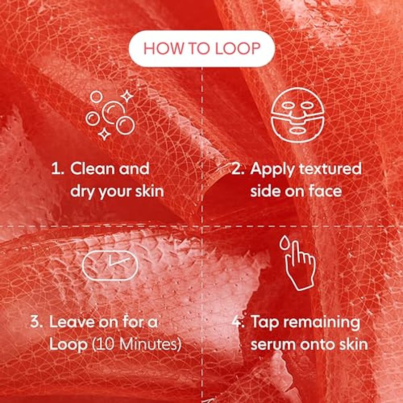 LOOPS WEEKLY RESET - Rejuvenating Hydrogel Face Mask - Rejuvenate, Hydrate, Refine and Visibly Plump for Youthful Glow - Super Moisturizing and Pore Refining - Reduces Signs of Puffiness - 1 Pc
