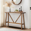 Wnutrees 43" Farmhouse Solid Wood Console Table - Rustic Hallway/Entry Sofa Table