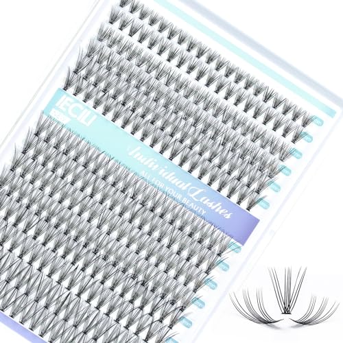 Lash Clusters Individual Lashes - 280pcs 20D Cluster lashes for DIY Lash Extensions -Super Thin & Soft Eyelashes 8-14mm C Curl Cluster Eyelash Extensions for Natural Wispy Look