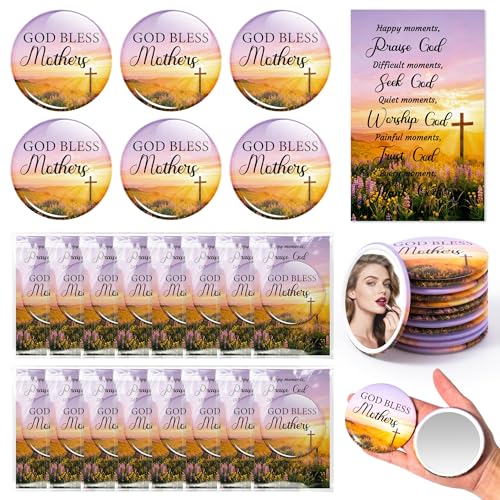 Christian Inspirational Compact Mirror Set - Religious Gifts for Mother & Women, Bulk 50 Sets