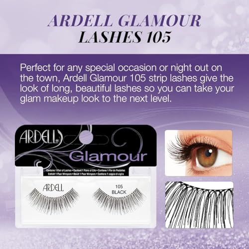 Ardell Fashion Lashes 105 Pack of 6 Reusable Flared Natural False Eyelashes