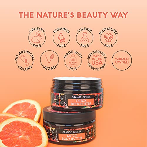Nature's Beauty Orange Ginger Detox Body Butter Multi-Pack - 6.7 oz, Pack of 2, Rich Moisturizer for Hydration & Purification