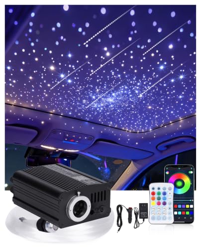 DIICRIN Twinkle & Meteor Starlight Headliner Kit - 750pcs Fiber Optic Star Ceiling