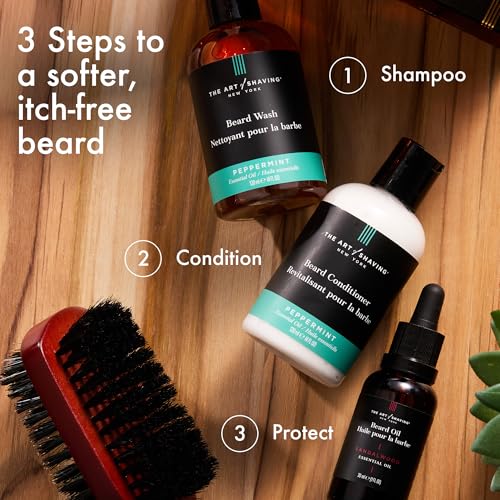The Art of Shaving Beard Wash - Leaves Beard Hair Clean & Soft, Removes Dirt, Oil, & Impurities, Peppermint, 4 Fl Oz