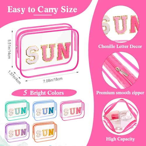 Clear Sun Makeup Bags Set - Waterproof Cosmetic & Toiletry Organizer, 20 Pcs