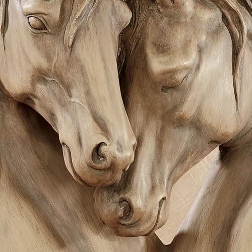 Loving Horses Table Sculpture - Tan, Horse Lover Home Decor, 11.5"